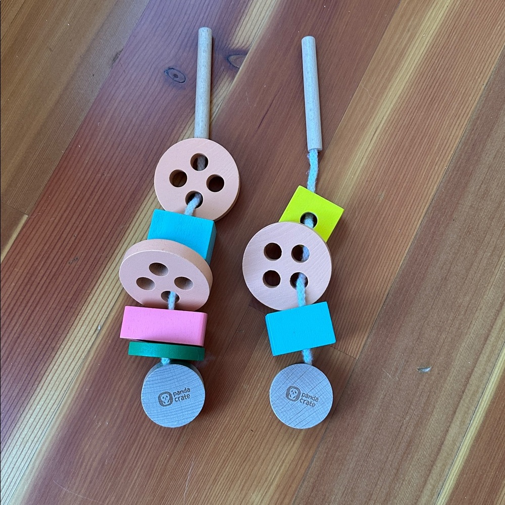 Panda crate KiwiCo Lacing beads set of 2